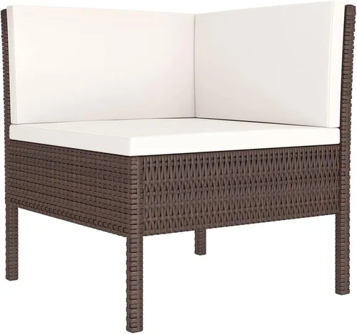Vista 3 de 3-Piece Modular Outdoor PE Rattan Garden Sofa Set, Brown