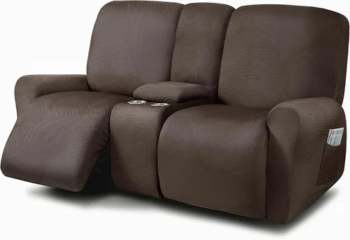Vista 20 de ULTICOR Fundas para sofá reclinable de 8 piezas, fundas elásticas con hilo teñido para sofá reclinable de 3 cojines, gruesas, suaves y lavables Gris