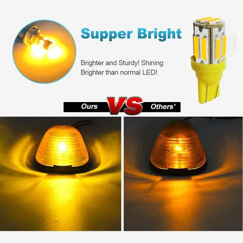 Vista 3 de 5X Luces de Señalización de Techo de Cabina LED Ámbar Luces de Holgura Superiores Compatibles con Ford 1999-2016 F150 F250 F350 F450 F550 Super Duty