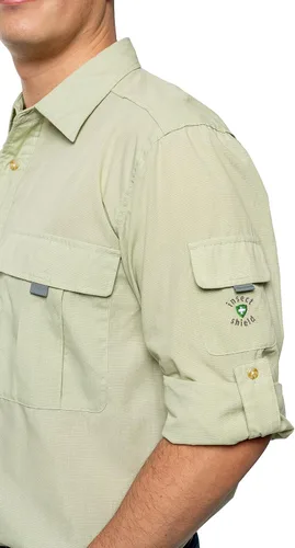 Vista 6 de Insect Shield Camisa de pesca de manga larga para hombre con protección contra insectos integrada UPF 30+