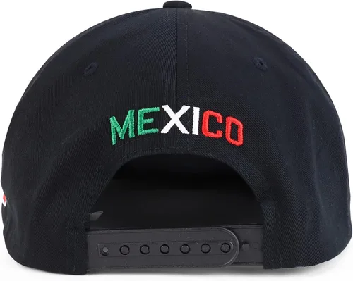 Vista 4 de Hecho En Mexico Eagle 3D Bordado Flat Bill Snapback Cap