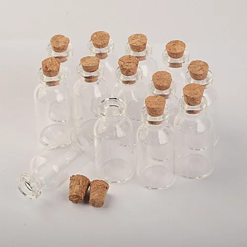 Vista 4 de Small Glass Jars with Corks Lid 5ml Mini Empty Glass Bottles Vial 100pcs/lot (5ml-18X40x12.5)