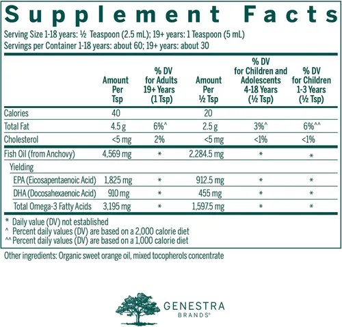 Vista 2 de Genestra Brands Omega EFA Liquid Apoya la salud articular y cardiovascular 5.1 onzas líquidas