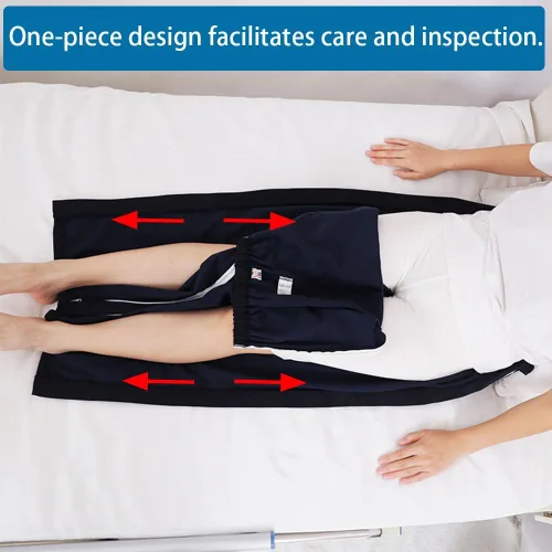 Vista 6 de Pantalones unisex con cremallera lateral, pantalones con cremallera para recuperación después de la cirugía, traje para pacientes fracturados