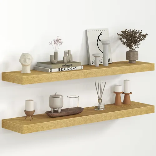 Vista 31 de Fun Memories Estantes flotantes – Estante de pared de 9.3 pulgadas de profundidad para decoración y almacenamiento – Estantería de exhibición