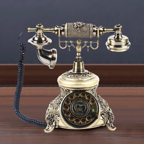 Vista 7 de Teléfono vintage para oficina en casa, teléfono fijo, antiguo teléfono antiguo con control de volumen, teléfonos clásicos de la vieja escuela
