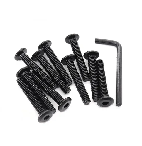 Vista 6 de 10 Uds. 1/4"-20 x 1-1/2" Remache negro avellanado Tornillos de conexión de acero inoxidable 304