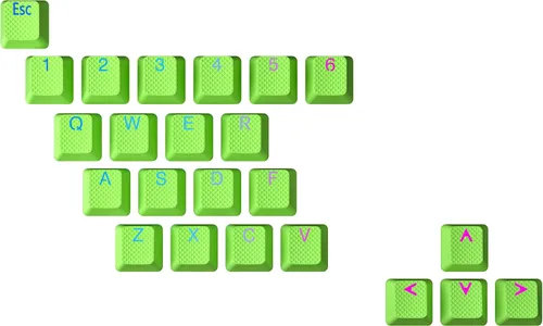 Vista 10 de Ranked Juego de teclas de goma Double Shot translúcido Perfil OEM para teclado mecánico para juegos (negro, 23 teclas)