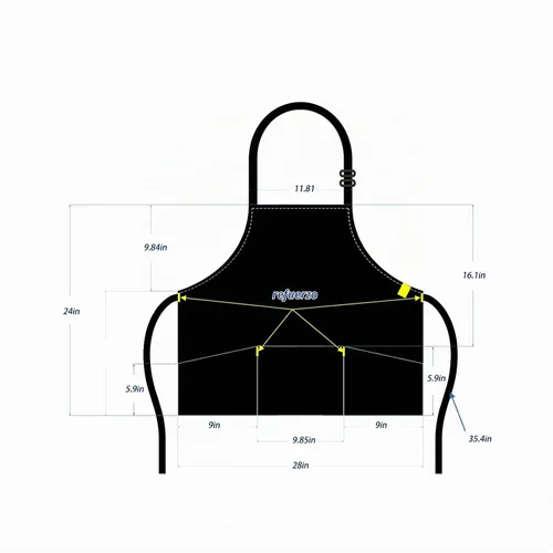 Vista 6 de Delantales para mujer con 3 bolsillos, delantal de cocina con revestimiento impermeable, delantal de chef con correa ajustable para el cuello Negro