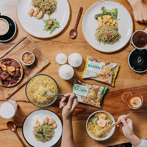 Vista 5 de Lemonilo Ramen - Fideos horneados al horno de ramen instantáneos saludables con espinacas y puerro, hechos con ingredientes totalmente naturales