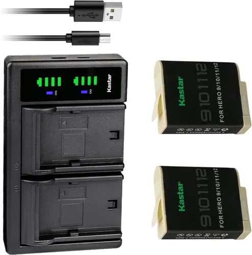 Vista 5 de Kastar Cargador de batería USB LTD2 compatible con GoPro HERO12 HERO 12 Black Action, cámara GoPro HERO11 HERO10 HERO9, batería GoPro ADDBD-212
