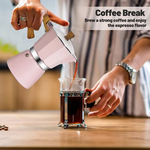 Vista 100 de Cafetera clásica de aluminio para 3 tazas Azul
