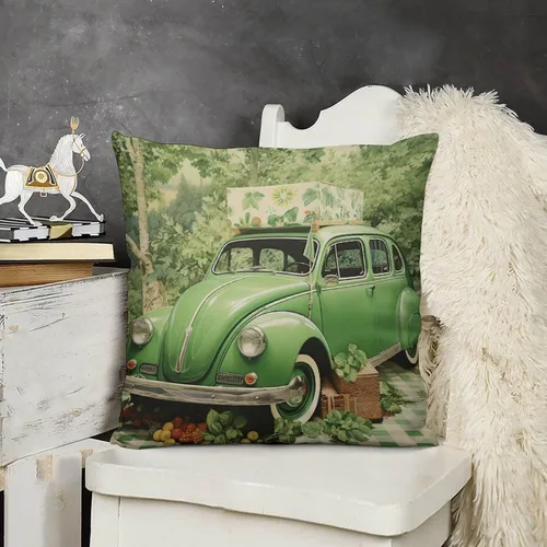 Vista 14 de Funda de cojín de terciopelo verde con diseño de trébol de granja, fundas decorativas para sala de estar, fundas de almohada cuadradas decorativas