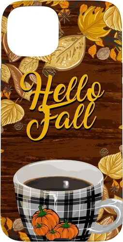 Vista 9 de Funda para iPhone 16 Hello Fall Leaves Coffee Cup Pumpkin Autumn Thanksgiving Case