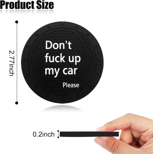 Vista 2 de 4 unidades de portavasos para automóvil, por favor no estropees mi auto, portavasos universal antideslizante decorativo divertido, accesorios