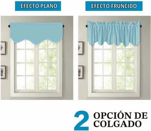 Vista 5 de H.VERSAILTEX - Cenefa de cortina opaca para ventanas de cocina, sala de estar/baño, para protección de la privacidad y decoración, con bolsillo