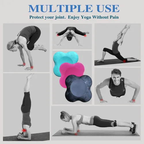 Vista 7 de Rodilleras de yoga (juego de 2) – Accesorios y accesorios de yoga masculinos y femeninos para fitness, viajes, meditación, arrodillarse, equilibrio