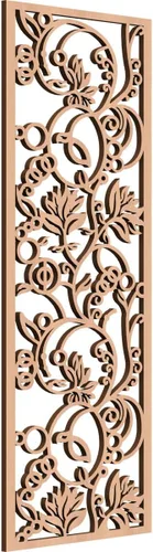 Vista 9 de Caspian Paneles de pared de madera con calado decorativo perforado, 9 3/8 pulgadas de ancho x 24 3/8 pulgadas de alto x 1/4 de alto, cereza