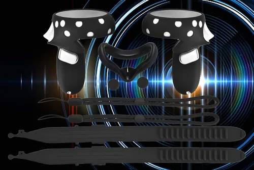 Vista 7 de XIAOGE Accesorios de control para Oculus Quest 2 con combo de cubierta facial accesorio de auriculares VR a prueba de sudor y anticolisión