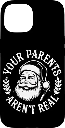 Vista 6 de Your Parents Aren’t Real Santa Humor Holiday Festive Cartoon Case for iPhone 16