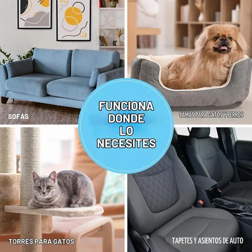 Vista 6 de Mindful Design Rodillo removedor de pelo de mascotas y rodillo de pelusa reutilizable – Removedor de pelo de gatos y perros para muebles, sofá