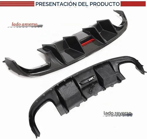 Vista 5 de Difusor de parachoques trasero de fibra de carbono para Audi S4 B8 2008-2012 Cubierta de parachoques trasero de borde inferior Protector de cenefa
