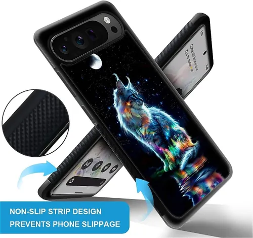 Vista 1636 de Compatible con Google Pixel 4A 5G Mobile Case Creative Acrylic Panel trasero Silicona Protección Grip especialmente diseñado para Google Pixel 4A 5G