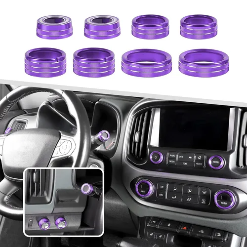 Vista 11 de Jimen Compatible con Chevrolet Colorado/GMC Canyon 2014-2022, 8 piezas de botón de CA de volumen de audio de consola central, intermitente e Negro