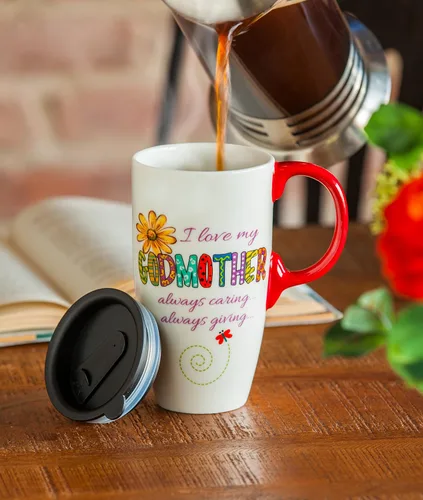 Vista 7 de Cypress Home Taza de viaje de café de cerámica con caja de regalo, 17 onzas