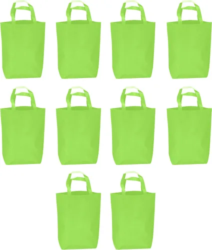 Vista 12 de DISCOUNT PROMOS Customizable Large Tote Bag, Set of 10/50/100 Heavy Duty & Reuseable Bulk Pack - Purple