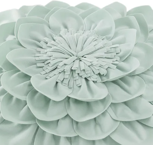 Vista 4 de OiseauVoler Fundas de almohada decorativas con flores 3D de 18 x 18 Verde manzana