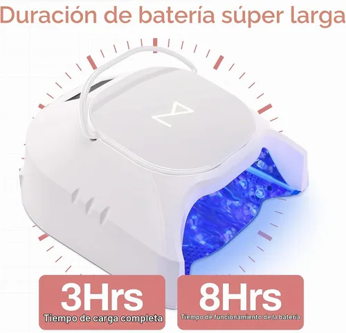 Vista 5 de M - Lámpara de uñas profesional híbrida GlowPro de 86W recargable inalámbrica UV LED para secado de uñas de gel, secador de uñas inalámbrico