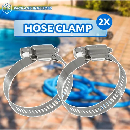 Vista 5 de Poolzilla Abrazadera de manguera de acero inoxidable para piscinas, spas y jacuzzis - Se adapta a mangueras de conexión de filtro de piscina de 1 ¼