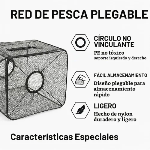 Vista 9 de Trampa de red de pesca plegable y trampa para pececillos