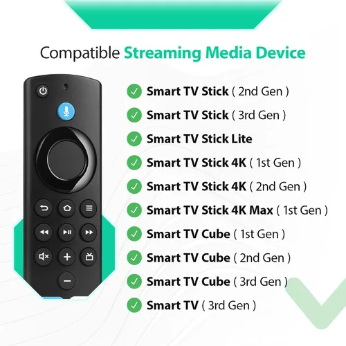 Vista 2 de Control remoto de voz de repuesto para todos los cubos de TV de la serie Fire-Series/FireStick, compatible con FireStick 4K Max/4K/Fire Negro