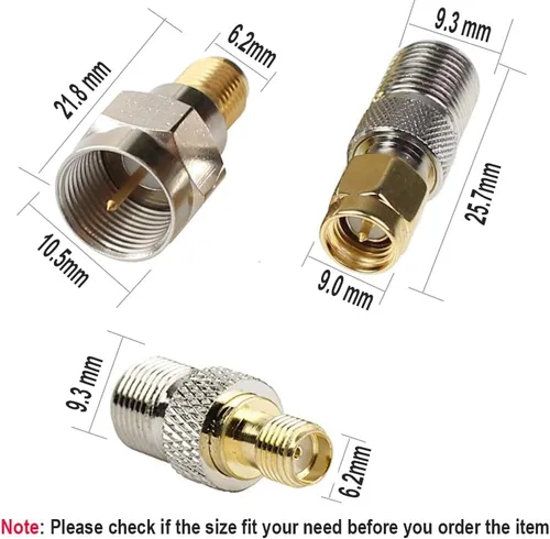 Vista 2 de exgoofit Tipo F a SMA macho hembra conector coaxial adaptador coaxial 2 sistemas 6 PC