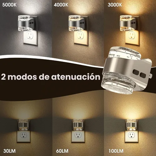 Vista 2 de Briignite Luces nocturnas que se enchufan en la pared, diseño de burbujas Plateado