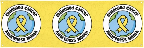 Vista 12 de Cartel del mes de concientización sobre el cáncer infantil de 24 x 71 pulgadas, decoraciones para porche, patio, tapiz de fondo, suministros