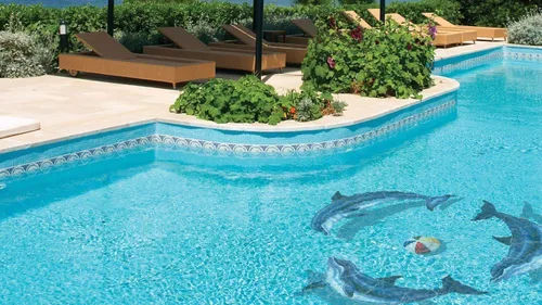 Vista 3 de Dolphin Group - Mosaico de porcelana para piscina (10 x 10 pulgadas)