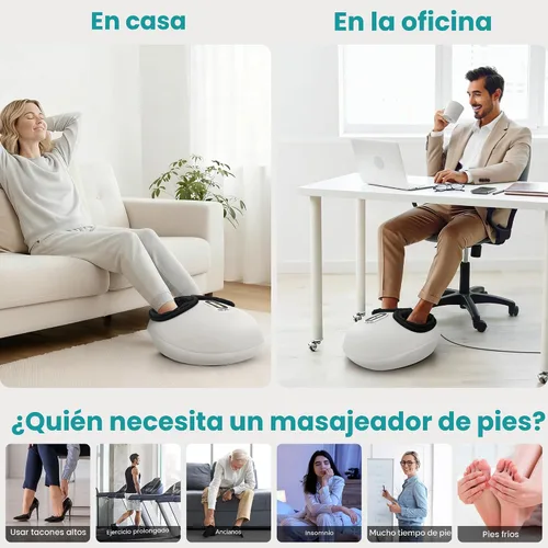 Vista 5 de Nekteck Shiatsu - Máquina masajeadora de pies con calor relajante, terapia de amasamiento profundo de compresión de aire elegible por la FSA