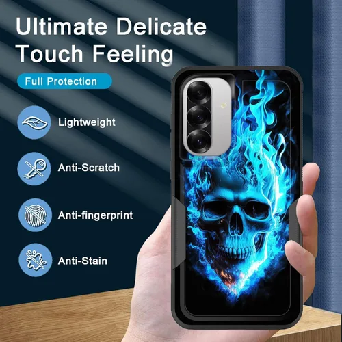Vista 444 de Funda para Galaxy A14 5G, resistente de doble capa híbrida de policarbonato duro, goma suave, a prueba de golpes, funda protectora resistente