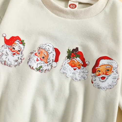 Vista 5 de Traje de Navidad para bebé recién nacido, con cuello redondo, manga larga, con burbujas, de gran