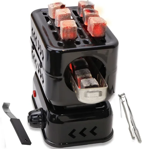 Vista 7 de Quemador de carbón eléctrico multiusos, quemador de carbón de 500 W, placa caliente, estufa eléctrica de coco para carbón shisha hookah, duradero