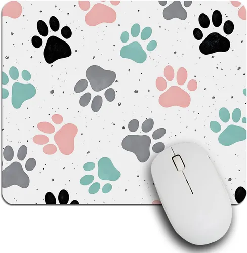 Vista 8 de IBILIU Alfombrilla de mouse bohemia geométrica, triángulo, rayas de espiga en blanco y negro, rectangular, base de goma antideslizante, alfombrilla