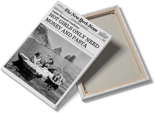 Vista 51 de Divertida decoración artística de pared, para mujeres, busca dónde los hombres obtienen la audacia, impresión de periódicos, portada de revista