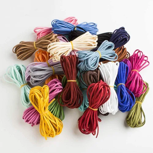 Vista 4 de ToBeIT Hilo de cuero plano de microfibra de 89 yardas para pulseras, collares, manualidades, joyería, manualidades, 89 yardas