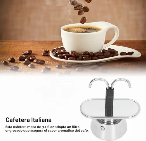 Vista 9 de Olla de acero inoxidable, máquina para estufa, cafetera clásica italiana doble tubo