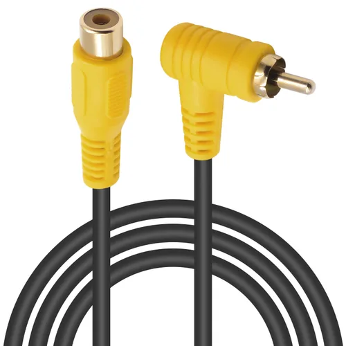 Vista 8 de Duttek Cable RCA de ángulo recto de 5 pies/4.9 ft, estéreo de 90 grados macho a macho con puerto chapado en oro 4K para amplificadores, cine