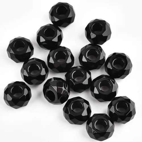 Vista 7 de Cuentas irregulares de piedra negra genuina de 6-7x8-0.394 in, cuentas naturales de piedras semipreciosas para hacer joyas, 15 pulgadas