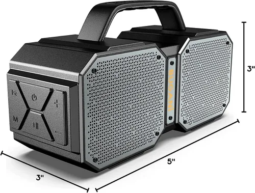 Vista 7 de BUGANI Altavoz Bluetooth de choque, portátil Bluetooth 5.3, impermeable, 60 W súper potencia, altavoz al aire libre, negro (nuevo modelo)